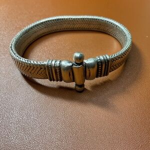 Vintage Unisex Indian Handmade Sterling Silver 925 Tribal Bracelet